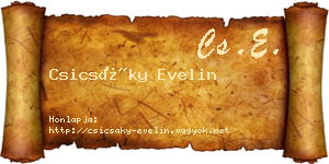 Csicsáky Evelin névjegykártya