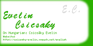evelin csicsaky business card